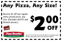 Pizza coupon